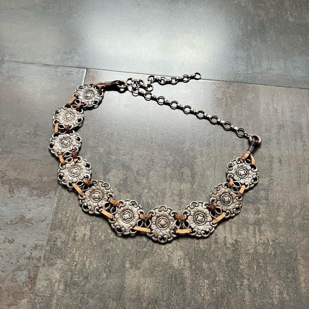 Vintage coin and leather belt